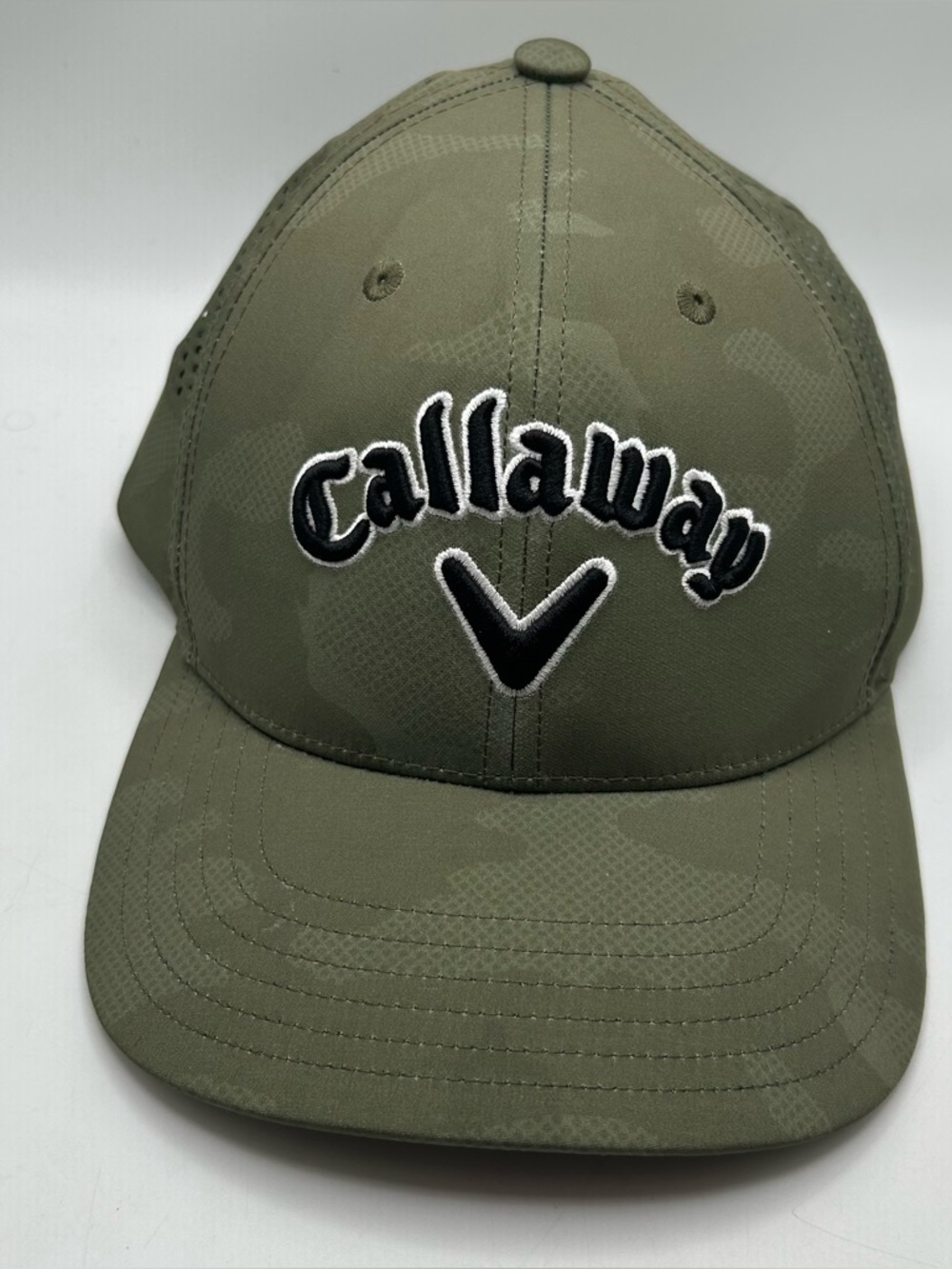 Callaway Hat Cap Fitted L/XL Green Camo Camouflage Golf Golfing Performance